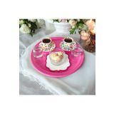EceAksesuar Metal Sunum Tepsisi, Kahve Tepsisi, Çay Tepsisi, 30 Cm Yuvarlak Tepsi
