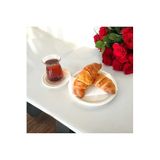 EceAksesuar Metal Sunum Tepsisi Metal Çay Tabağı Set- 6 Adet Çay Tabağı Ve 6 Adet Sunum Tepsisi Sunumluk Tabak bej 17 x 17