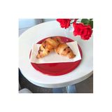 EceAksesuar Metal Tepsi Metal Tabak 6 Adet Yuvarlak Çay Ve Kahve Sunum Tepsisi Sunumluk Tabak 17 cm kırmızı 17 x 17