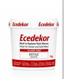 Ecedekor Ahşap Dolgu ve Tamir Macunu 1kg Kova (Beyaz) | Su bazlı. Hızlı kuruyan. Zıpparalanabilir ve cilalanabilir. Sağlığa zaralı olmayan materyaller içerir