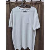 Ecem Tekstil Erkek Beyaz Dokulu Oversize Tişört – Rahat Kesim - Ekru