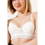 Ecem Yıldız Bralet Dantelli Destekli Sütyen - 85B - Beyaz