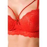 Ecem Yıldız Bralet Dantelli Desteksiz Sütyen - 75B - 00A-kırmızı