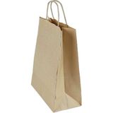 Ecen Plast Burgu Büküm Sap Kraft Kağıt Poşet Çanta, 25X31X12CM, 300 Adet