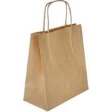 Ecen Plast Kağıt Çanta 19X8X24 Kraft 90 gr Burgu Sap 25 Adet