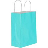 Ecen Plast Mavi Kraft Çanta 18X8X24 ( 100 Adet ) ( Kağıt Poşet Çanta )