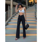 Ecenin Favorileri Füme Palazzo Denim Kadın Pantolon