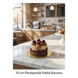 ecenplast Gold Karton Pasta Mendili Tek Kişilik Porsiyonluk Mini Pasta Altlığı 10 cm 25 Adet
