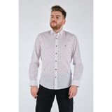 Ecer Minimalist Desen Erkek Uzun Kol Gömlek - Günlük & İş - Kırmızı - 2XL