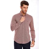 Ecer Minimalist Uzun Kol Erkek Gömlek - Günlük & İş - XL - Bordo