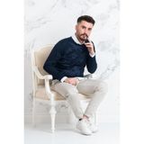 Ecer Slimfit Sıfır Yaka Ince Erkek Triko Kazak - 2XL - Lacivert