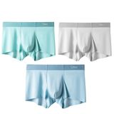 Eces Design Dikişsiz Buz Ipek Ter Uzaklaştıran Spor Özel Tasarım Erkek Iç Giyim 3 Parça 1010 Boxer (açıkyeşil-mavi-açıkgri, S)