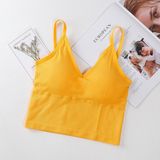 Eces Design Kadın Ince Askılı Crop Atlet – Soft Dokulu Rahat Bralet Üst - Standart - Sarı