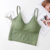 Eces Design Kadın Ince Askılı Crop Atlet – Soft Dokulu Rahat Bralet Üst W1011 - Standart - Yeşil