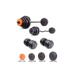 ECG 79 kg Z Bar Halter ve Dambıl Seti Turuncu Siyah (76 kg Ağırlık Plakası Barlar)