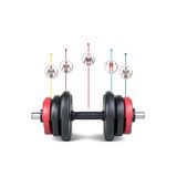 ECG Kırmızı Spor 18 Kg (1x 18kg) Dambıl Seti Kırmızı Siyah Vinyl 18 kg Dambıl Seti
