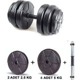 Ecg Spor 1 x 25 kg Dambıl Seti | Yerli Üretim – 2 Yıl Garantili ve Dayanıklı Ürün - Siyah