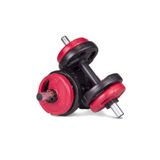 ECG Spor 10 Kg(2 X 5KG) Grip Plate Dumbbell Set Kırmızı Siyah