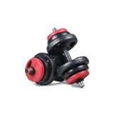 ECG Spor 21 KG (2x10,5kg) Multifonksiyonel Grip Plate Dambıl Seti Kırmızı -siyah