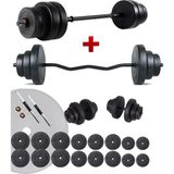 Ecgspor 108 kg Z Bar Halter Seti ve Dambıl Seti Ağırlık Siyah Materyal Özellikli Dayanıklı Fitness Seti