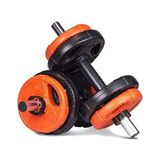Ecgspor 11 kg Grip Plate Dumbbell Set 10 kg Plakalar + 2 Bar Turuncu Renkli Ağırlık - 15 kg