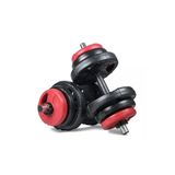 Ecgspor 21 Kg (2X10,5Kg) Multifonksiyonel Grip Plate Dambıl Seti Kırmızı -Siyah