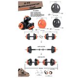 Ecgspor 22 kg Multifonksiyonel Turuncu Siyah Halter Seti ve Dambıl Seti
