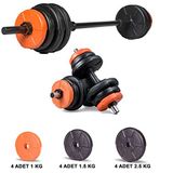Ecgspor 23 kg Grip Plate Turuncu Siyah Halter Seti ve Dambıl Seti