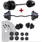 Ecgspor 38 kg Z Bar Halter Seti ve Dambıl Seti Ağırlık Fitness Seti