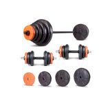Ecgspor 56 kg Halter ve Dambıl Seti Turuncu Siyah (Net 56 kg Ağırlık Içerir)