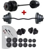Ecgspor 78 kg Z Bar Halter Seti ve Dambıl Seti Ağırlık Fitness Set