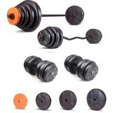 Ecgspor 79 Kg Z Bar Halter Ve Dambıl Seti Turuncu Siyah (76 Kg Ağırlık Plakası Barlar)