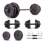 Ecgspor Hero Serisi 22 kg Multifonksiyonel Halter Seti ve Dambıl Seti Ağırlık Fitness Seti