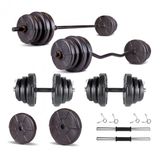 Ecgspor Hero Serisi 38 kg Z Bar Dambıl Seti ve Fitness Ağırlık Seti