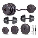 Ecgspor Hero Serisi 45 kg Z Bar Dambıl Seti ve Fitness Ağırlık Seti