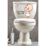 Echo Home Klozet Sticker Sevimli Bebek Çişini Temizle Sifonu Çek Temalı Banyo Tuvalet Sticker
