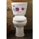 Echo Home Pembe Mor Çiçekler Klozet Kapağı Ve Banyo Sticker ECH40