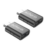 Echorin (İkili) OTG Akıllı Giriş USB 3.0 to Type-C Dönüştürücü Adaptör Çevirici 5Gbps, iPhone 16, Pro, Pro Max, M2, M3, M4 MacBook Pro, Air, iPad Pro ve Galaxy S25, S24, S23 ve Tabletler ile Uyumlu