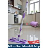 ECHOTEX ( 1 Adet Yedek Bez) Fayans Duvar Yüzey Cam Mikrofiber Mandallı Mop