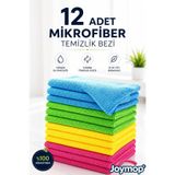 ECHOTEX (12 ADET) 40x40 Cm Mikrofiber Mutfak Ve Genel Temizlik Bezi, Yumuşak Doku Hızlı Kurulama&İz Bırakmaz