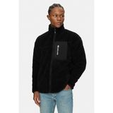 Ecko Unltd. Carlıno Siyah Dik Yaka Fermuarlı Sherpa Baskılı Loose Fit Erkek Polar Mont - 3XL