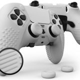 Eclipse Color Mod Grip Seti, Playstation 5 Edge Controller için, Kaymaz/Ter Silikon Kavrama Cilt Kapağı Kabuğu, Mat Ön Yüz, Vinil Çıkartmalar ve 4'lü Paket PS5 Thumbstick Caps (Glacial PS5 Beyaz)