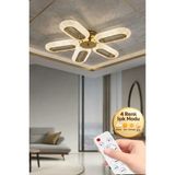 Eclipse Model 5"li Gold Kumandalı 3 Renk Modu Ledli Modern Tavana Sıfır Salon Mutfak Yatak Odası LED Avize - Altın