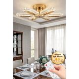 Eclipse Model 6"lı Gold Kumandalı 3 Renk Modu Ledli Modern Tavana Sıfır Salon Mutfak Yatak Odası LED Avize - Altın