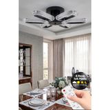 Eclipse Model 6"lı Siyah Kumandalı 3 Renk Modu Ledli Modern Tavana Sıfır Salon Mutfak Yatak Odası LED Avize