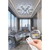 Eclipse Model 8'li Kumandalı Gümüş 3 Renk Modu Ledli Tavana Sıfır Salon Mutfak Çocuk Yatak Odası LED Avize