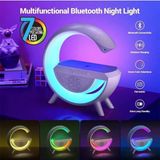 Eco Center Bluetooth Hoparlör, Kablosuz Şarj Özellikli, Gece ve Masa Lambası,speaker Wireless Şarjlı G Hoparlör - Beyaz
