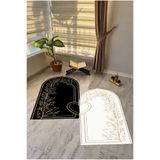 eco concept 2’li Çift Seccade Seti Kaymaz Taban Dijital Baskılı 70x120 Siyah Beyaz Namazlık Takımı, Çeyizlik Seccade