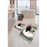 eco concept Kedi Desenli Dijital Baskılı Renkli İkili Banyo Paspası (40/60cm -60x100cm), Banyo Paspası