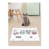 eco concept Kedi Mama Önü Paspası, Kedi Tuvalet Önü Paspası, Kedi Desenli Paspas, Yıkanabilir Mama Paspası